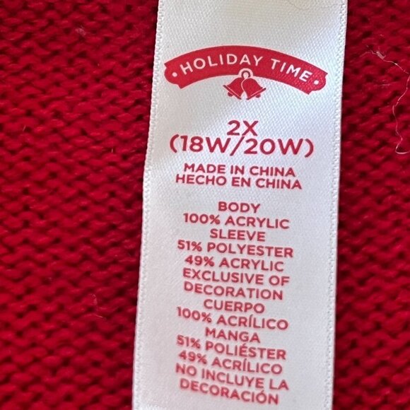 Christmas Xmas Sweater Womens 2X Multicolor‎ Long Sleeve Heavy Knit Pullover - Picture 8 of 9